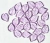 25 18x13mm Transparent Alexandrite Glass Leaf Beads